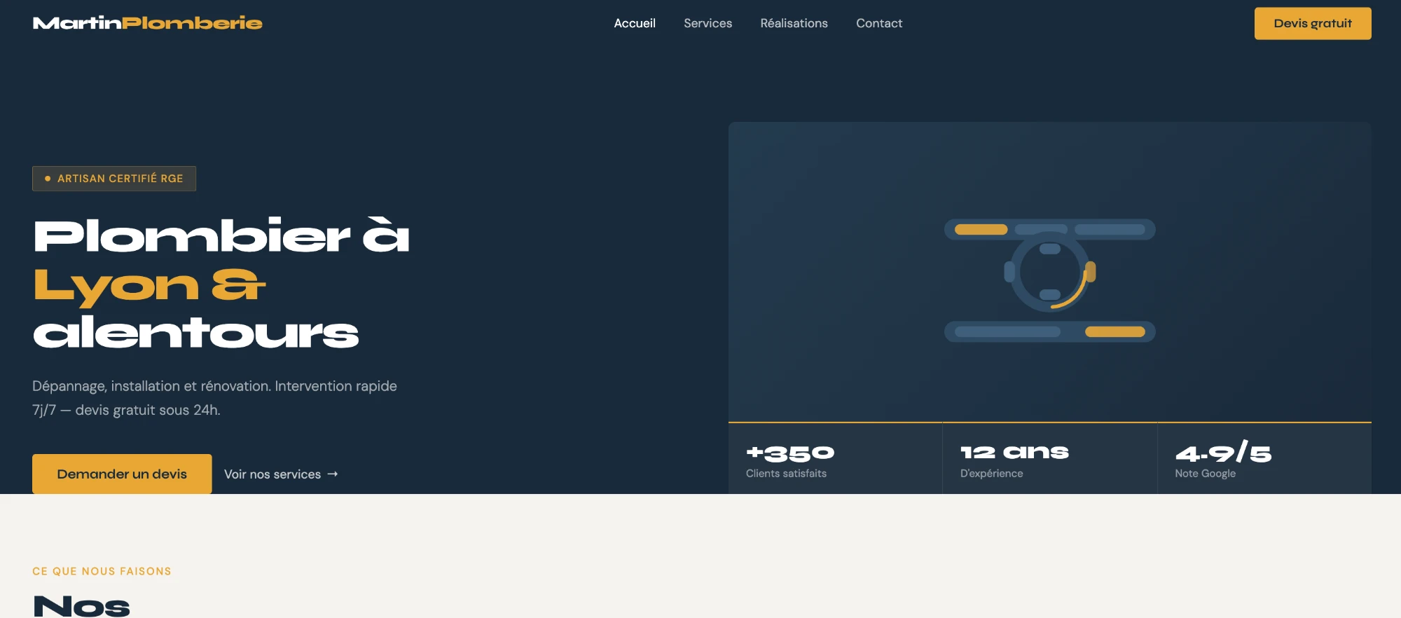 Exemple de site vitrine — Martin Plomberie